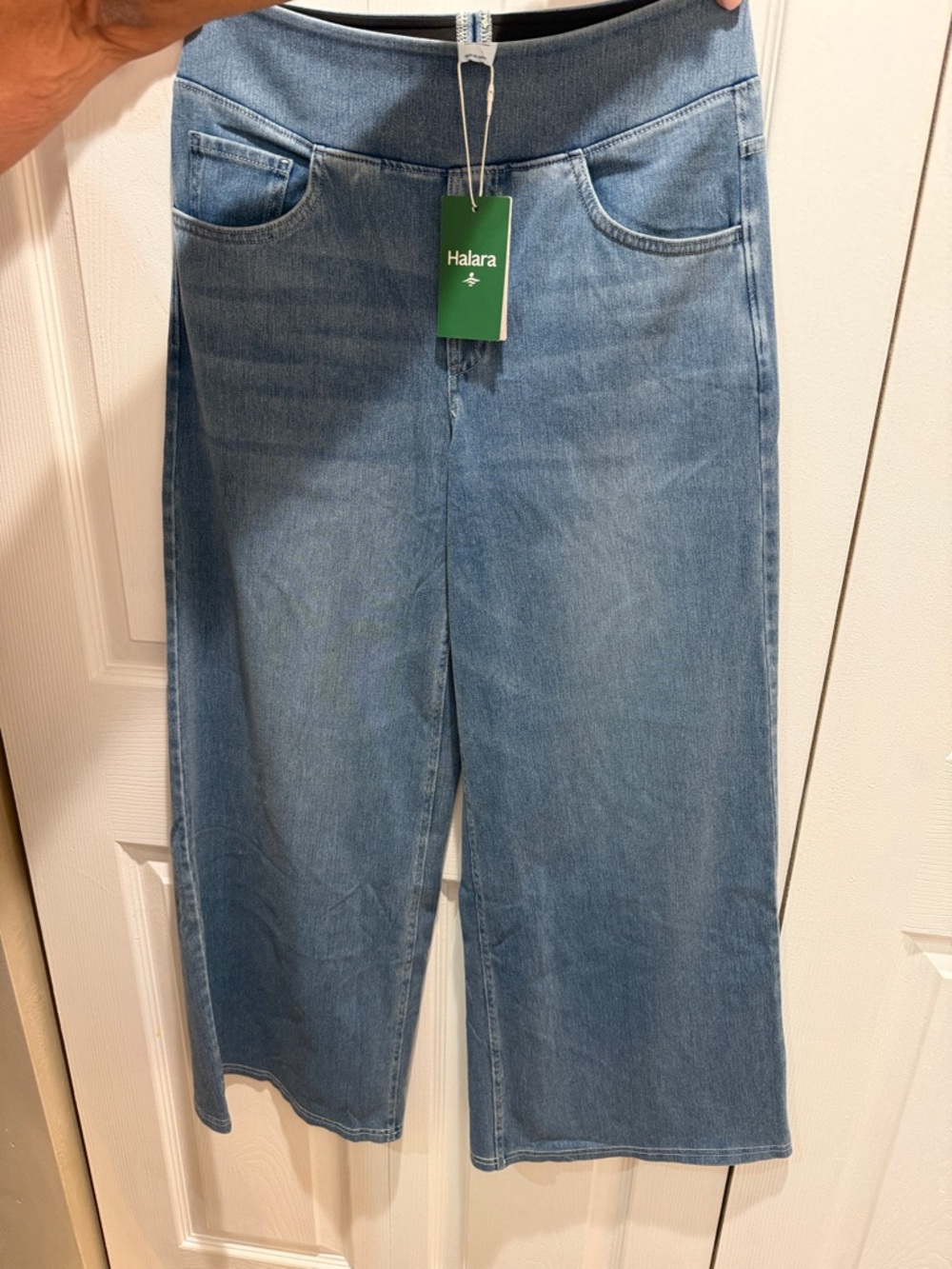 HALARA Medium Blue Wide-Leg Denim Jeans